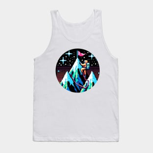 Neon Mountain Climbing - 8-Bit Summit Adventure Tank Top